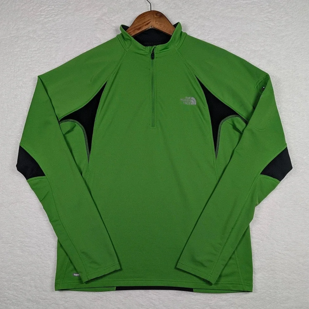 The North Face Pullover Mens Medium Green Flight Series 1/4 Zip‎ VaporWick Shirt